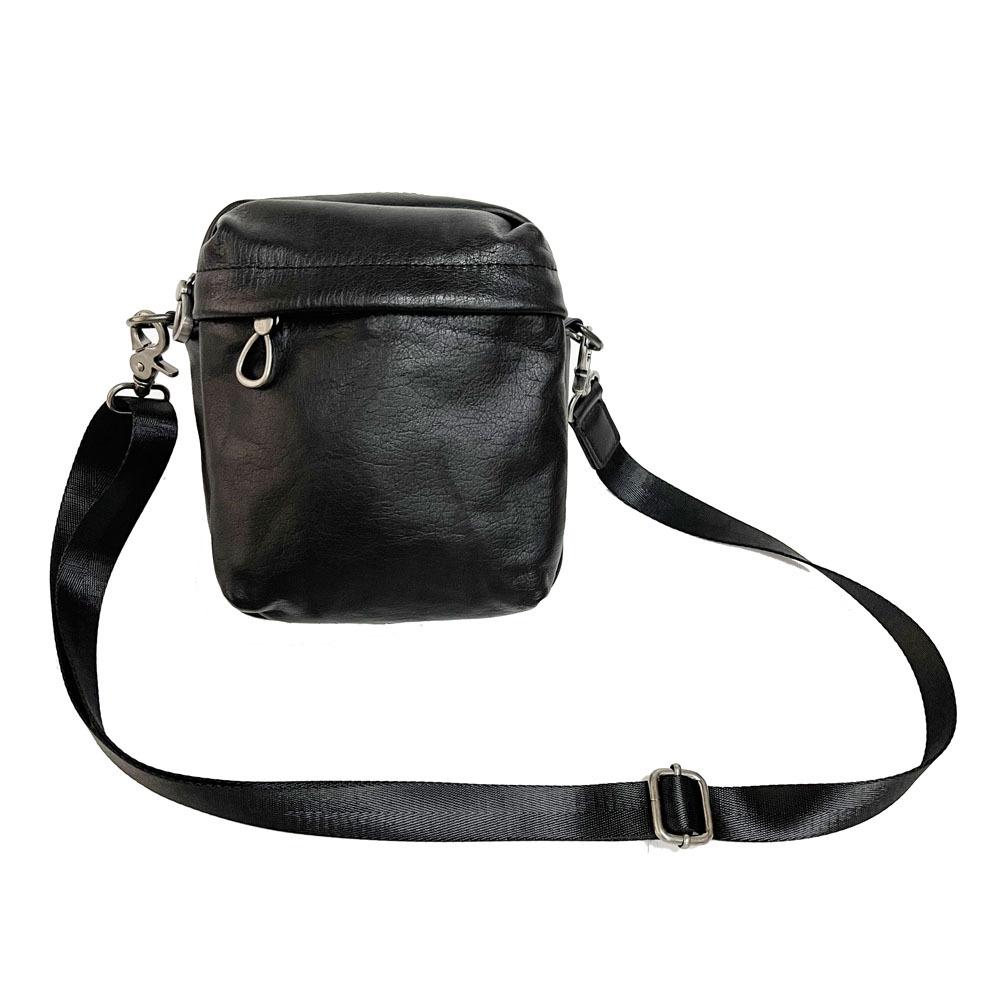 First Layer Cowhide Casual Messenger Bag Men'S And Women'S Genuine Leather Mobile Phone Bag Satchel Black