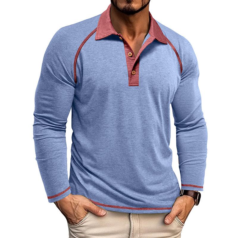 Men's Long-sleeved Lapel T-shirt POLO Shirt Men's Autumn Bottoming Shirt Top