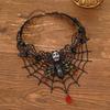 Halloween Skull Spider Lace Choker Necklace Dark Wind Fringed Earrings