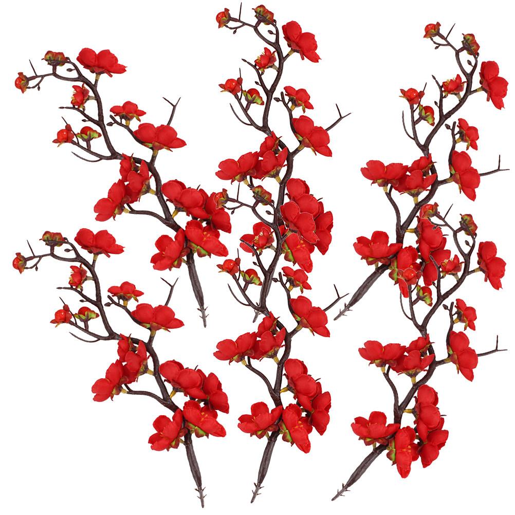 6Pcs Plum Blossom Branch Cake Picks Cupcake Toppers Birthday Wedding Baby Shower Holiday Party Dessert Decoration