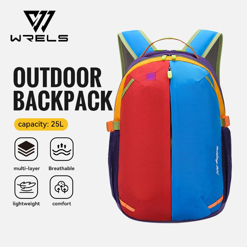 WRELS Outdoor Backpack Lightweight Breathable School Bag Waterproof Multi functional Backpack Large Capacity Outdoor Mountaineer