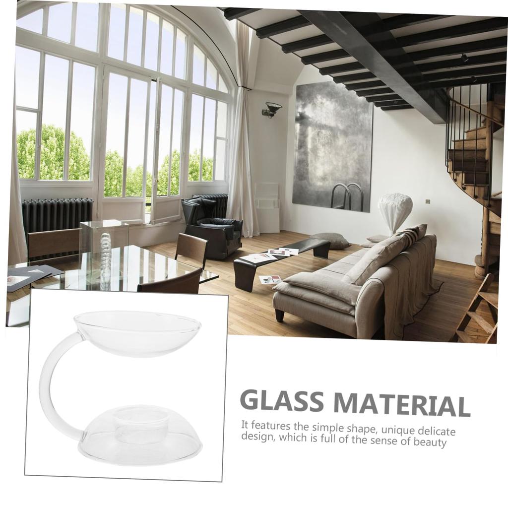 NUOLUX Glass Candle Holder, Tabletop Glass Essential Oil Burner, Tealight Candle Holder