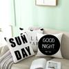 Nordic Throw Pillow Cover Black and White Letters Peach Velvet Cushion Cover Sofa Cushion Cover