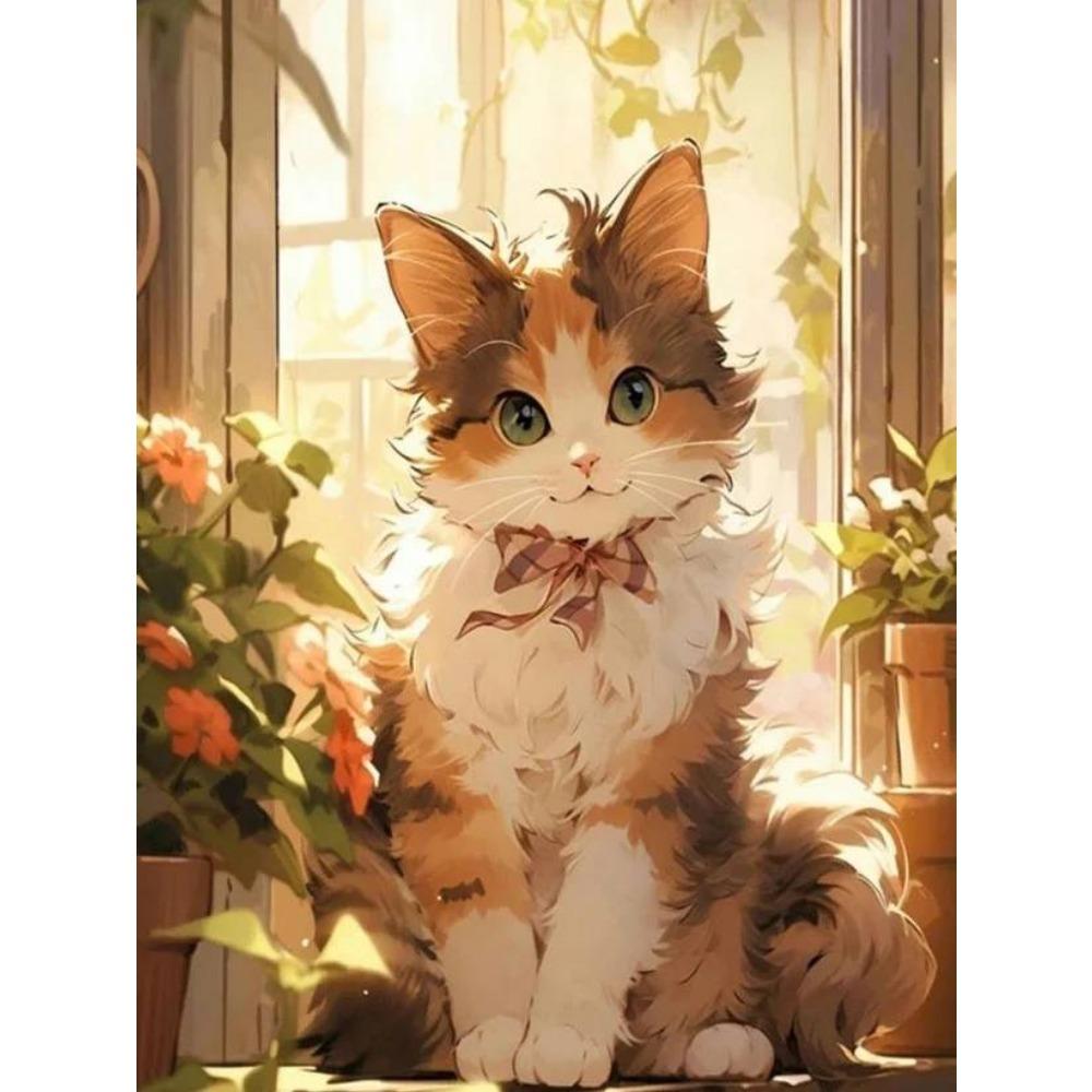 DIY Full Round Diamond Painting Cross Stitch 3D Cute Animal Flower Home Scene Decorative Art Diamond Painting 5d Diamond Art Painting