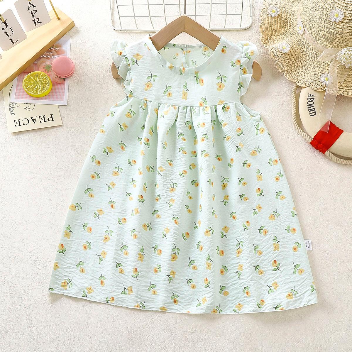 

Princess Girl Dress Summer Children s Floral Print Dress 100cm