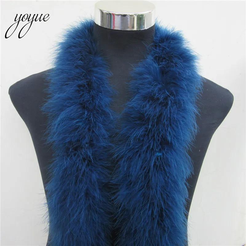 DIY YOYUE 50g 2meters Long Fluffy Feather Boa Dyed Turkey Feather Strip For Party/carnival Costumes/party Shawl Ostrich feather Boa