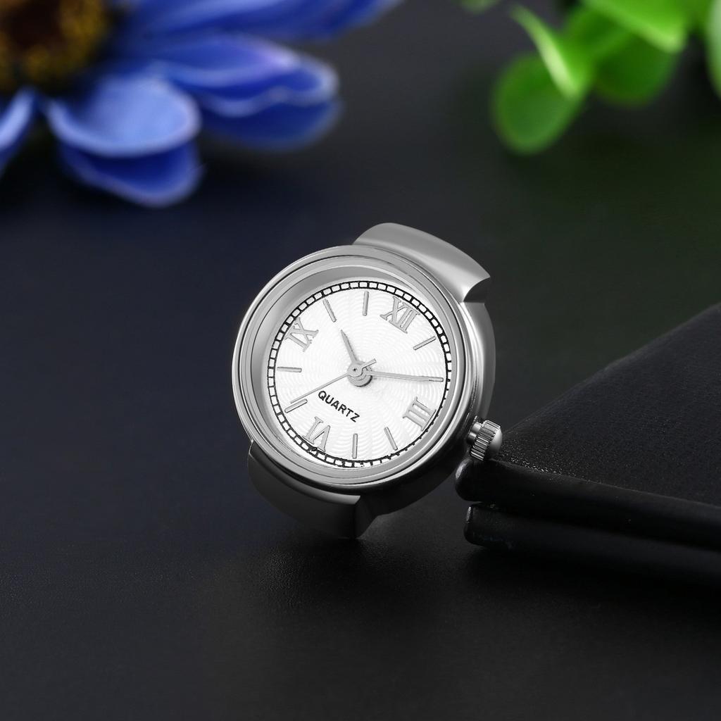 Novelty Finger Ring Watch Elastic Band Roman Numberals Quartz Watches Men Women
