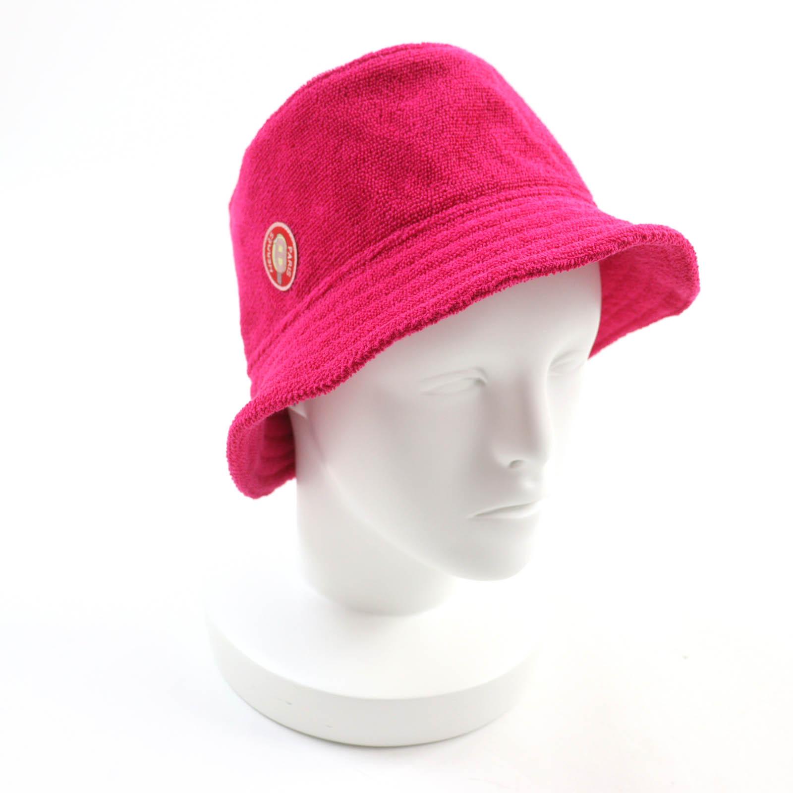 

Отличная шляпа HERMES Davis Hat Pile панама с нашивкой с логотипом шокирующе Б/у