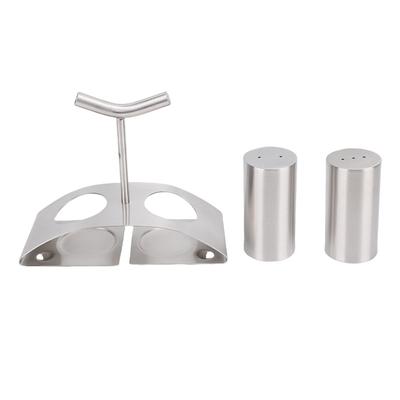 2PCS Kitchen Seasoning Jars 304 Stainless Steel Seasoning Container Condiment Bottle with Rack for