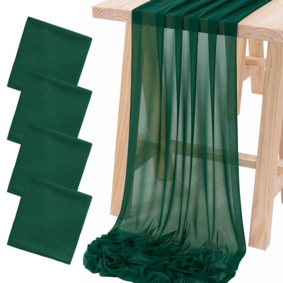 Color Tulle Table Runner French Sheer Mesh Long Rectangle Wedding