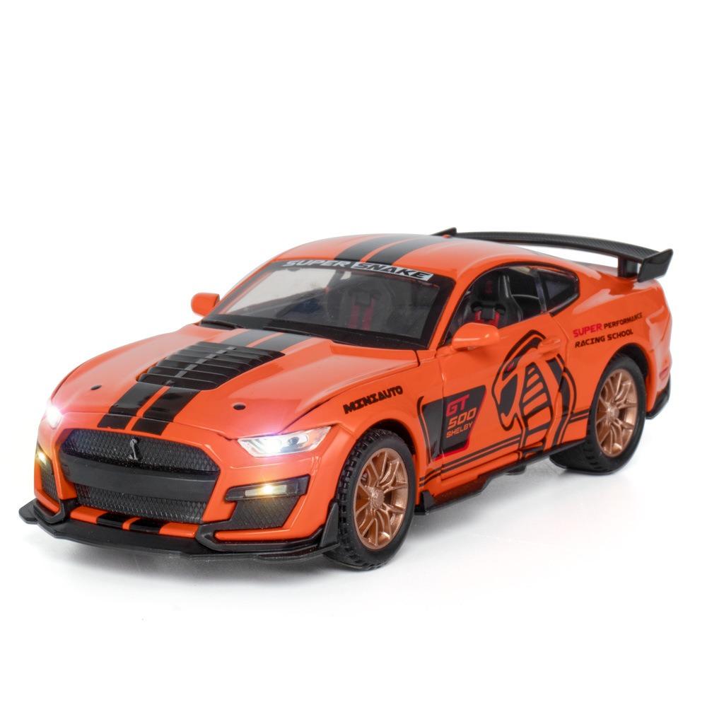 1/32 Ford Mustang Shelby GT500 Alloy Sports Car Simulation Model Diecast Metal Car Model Sound and Light Collection Toys Boys