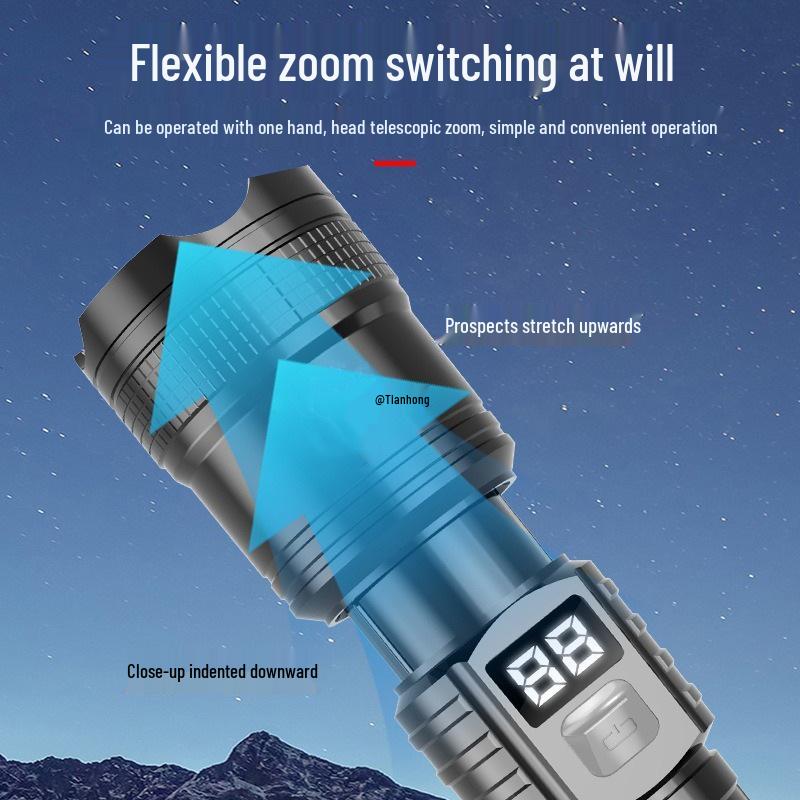 High-Powered Outdoor Flashlight with Telescopic Zoom & Multifunctional Emergency Light