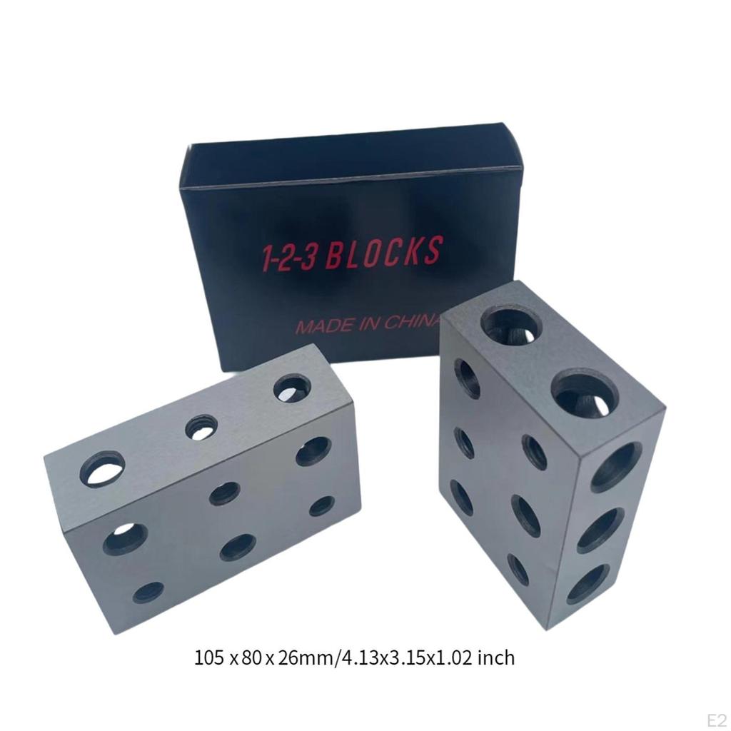 2 Pieces 1x2x3 Blocks Parallel for Calibrating Equipment Metalwork Sturdy Steel Machinist Set