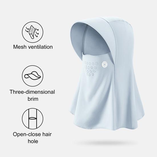 Women's UV Protection Balaclava Hat Summer Ice Silk Full Face Helmet