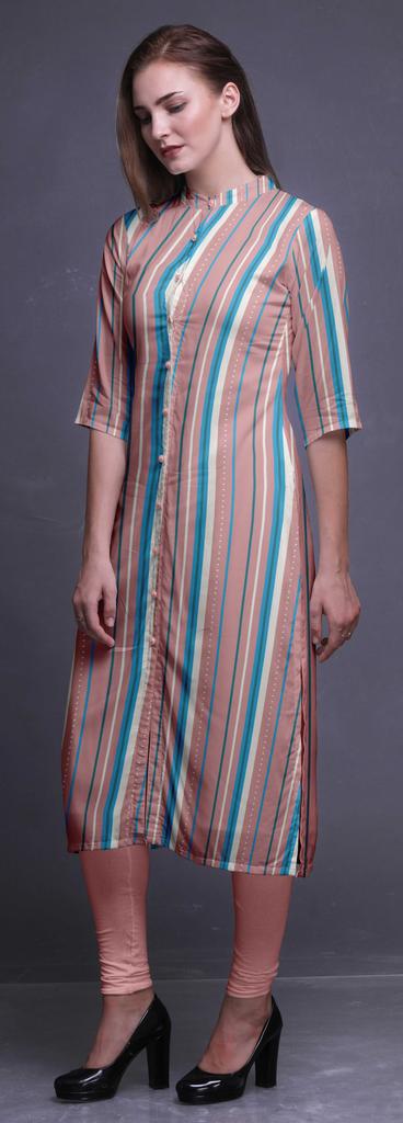 Bimba Printed Straight Kurti Kurtis For Women Summer Clothing Large