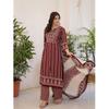 Women's Designer Cotton Kurti Pant Dupatta Set Indian Bollywood Ethnic Kurta Set