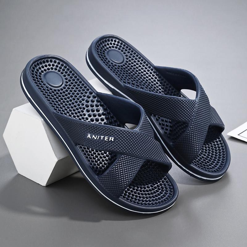Size 48 Massage Slippers Men's Summer Indoor House Bathroom Bath Sole Acupoints Foot Therapy Non-slip Sandals Men Slippers Shoes