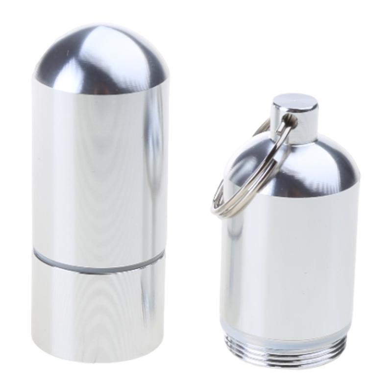 Stylish Cigarettes Container with Keychain Portable Cigarettes Holder Aluminum Metal Cigarettes Storage Tube for Men