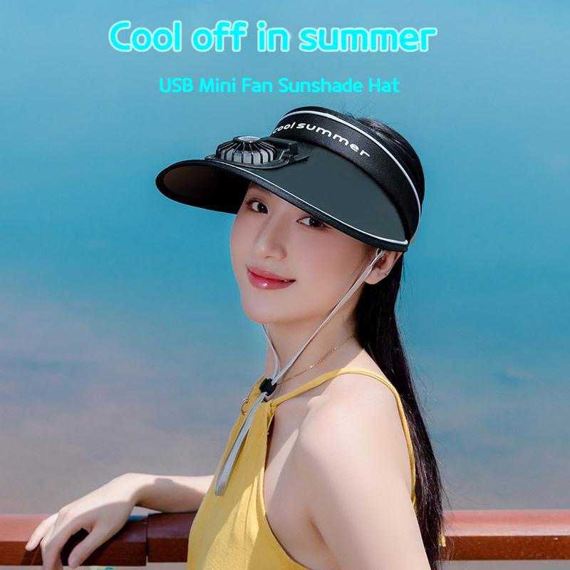 Breathable Cooling Fan Hat Sunscreen Fan Sun Visor Hat Fishing Hat Cooling Peaked Cap Hat Usb Charging Hat Fan For Sport Sunhat