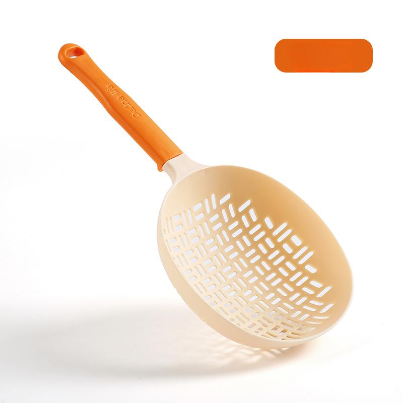 

Силиконовая большая дырявая ложка, кухонная нейлоновая длинная ручка для повседневного использования, устойчивая к высоким температурам дренажная ложка 35*17cm