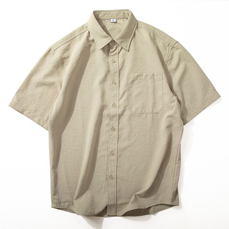 Short sleeve Shirts Men's Summer New Lightweight Breathable Quick-Drying Top Versatile Japan fashion Loose Casual Silky Shirt