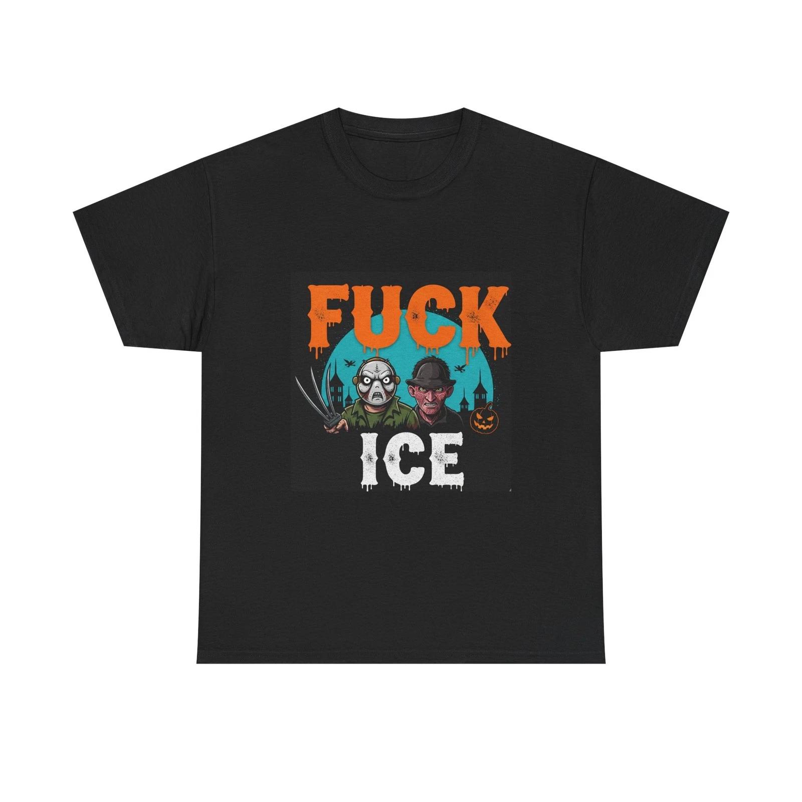 Halloween Graphic Tee, ICE for Spooky Season, Unisex Horror T-Shirt, 4XL