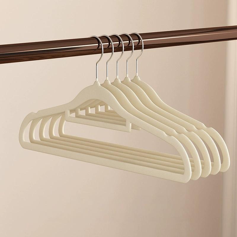 5 Pcs Flocking Clothes Hanger,Non Marking,Non Slip for Home Use,Dormitory Storage,No Shedding of Hair,Rotatable Clothes Hanger