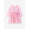 Spring and Autumn girl pure cotton Threaded Pink Dress Baby Princess Dress kids Children's Long sleeves Dress