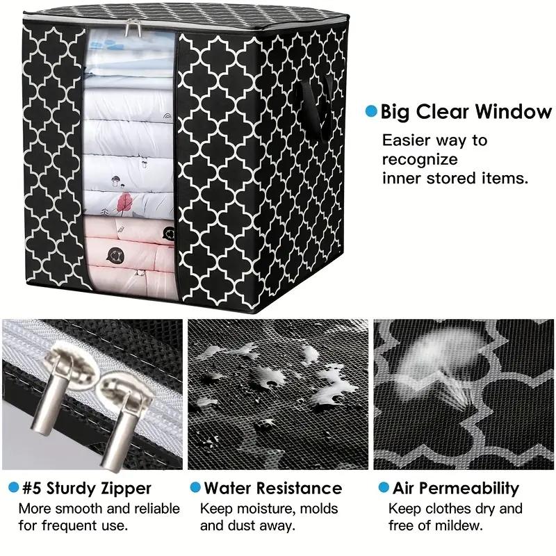 3pcs Non-woven Clothes Storage Bags, Cotton Quilt Storage Bags, Large Capacity Clothing Moving Luggage Packing Bags