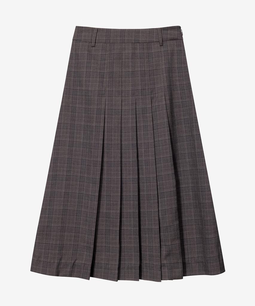 Mind Bridge Woman [W] Check Pleated Midi Skirt