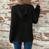 Autumn and Winter New Solid Color Hooded Button Loose Long Sleeve Pullover Sweater for Women