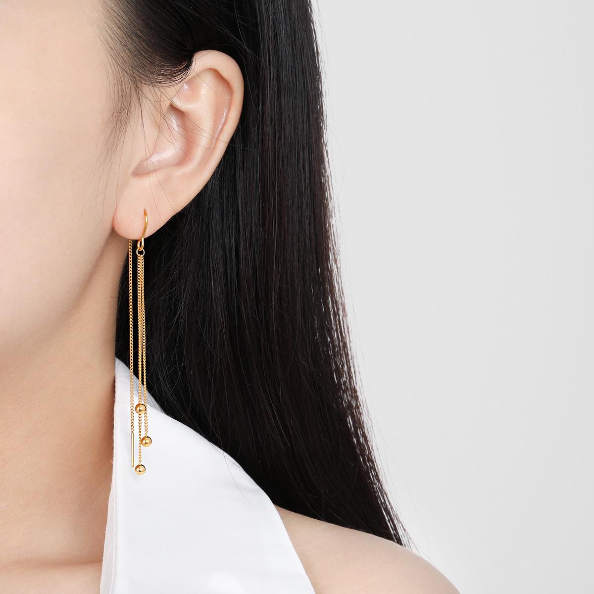 

Позолоченные серьги-кисточки Dongdaemun Niche — модные, универсальные, титановая сталь