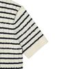 WACKY WILLY Women'S Cable Collar Short Sleeve Knit Navy