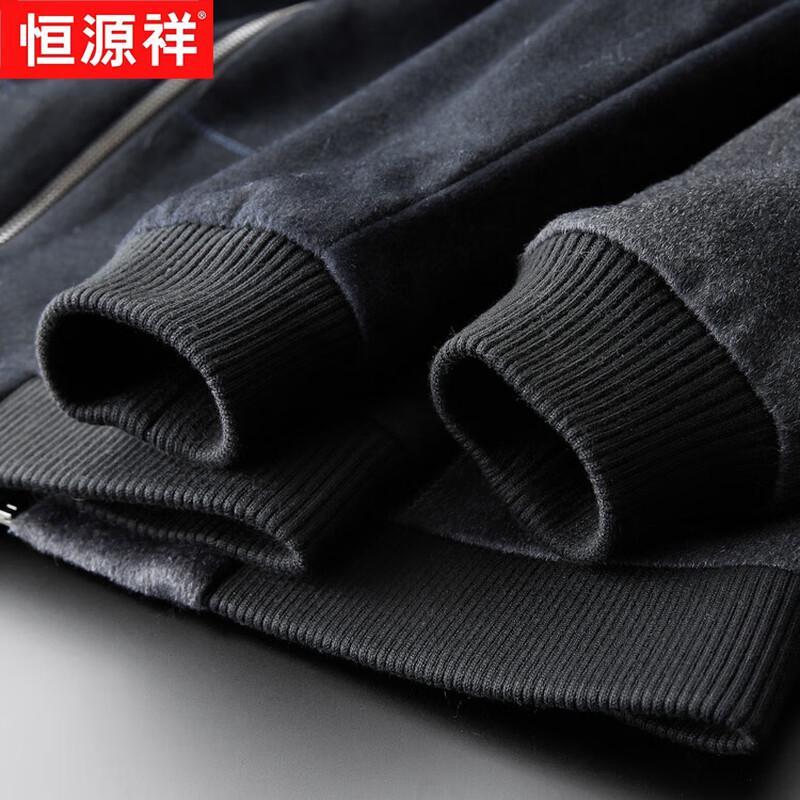 Hengyuanxiang Men's Wool Blend Baseball Collar Jacket