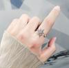 Rotating Snowflake Open Index Ring Minimalist Versatile Fashion Band Adjustable Statement Jewelry For Women Daily Wear