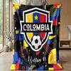 Colombia Football Printed Flannel Blanket Skin Friendly Warm Decorative Throw for Indoor Couch Bed Daily Use