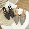 Fashion Women's Slippers Summer Flats Fashion Mules Pointed Toe Loafer Slide Wedding Shoes Casual Ladies Sandals Designer Large size 43