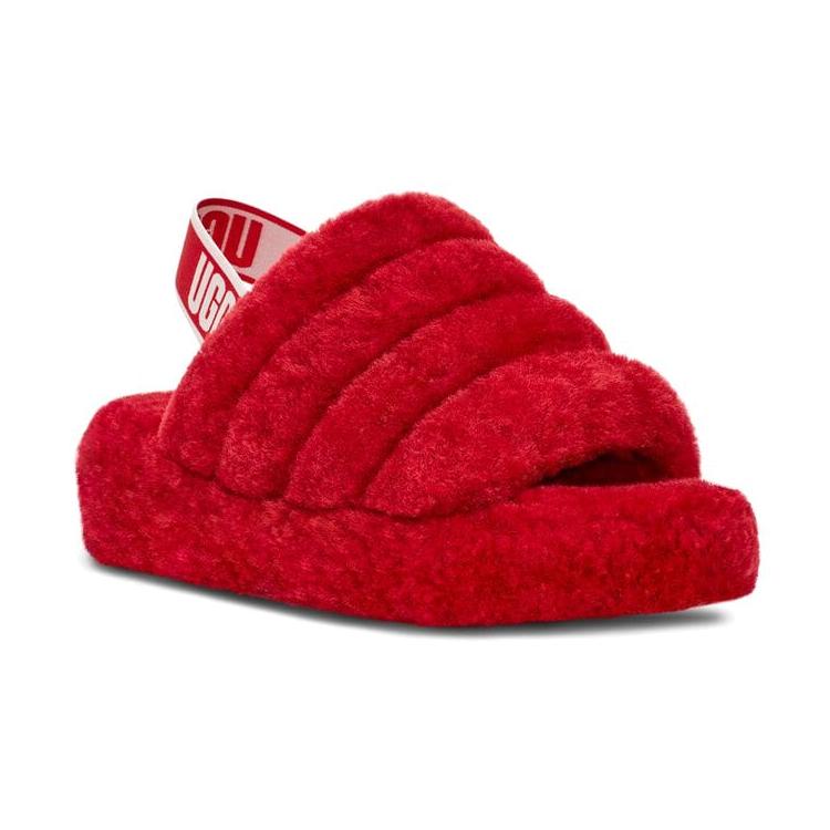 UGG Fluff Yeah Slide Ribbon Rot Damen 1095119-RBRD
