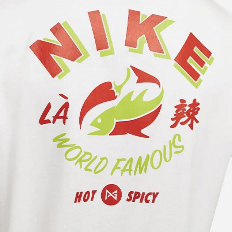 Nike T Shirts Men's White Crew Neck Moderate Straight Fit (Unisex) T-Shirts DO2320 100