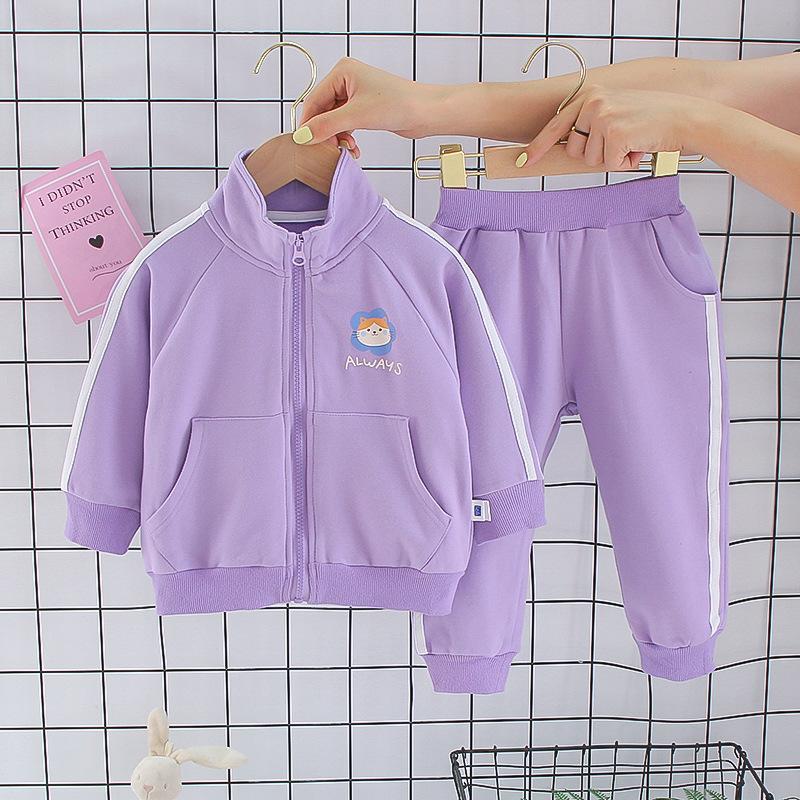 1-7Year Child Girl Clothes Sport Suit Casual Kid Outfit Fall Long Sleeve Zipper Sweatshirt Pant 2Pcs Set Baby Boy Tracksuit