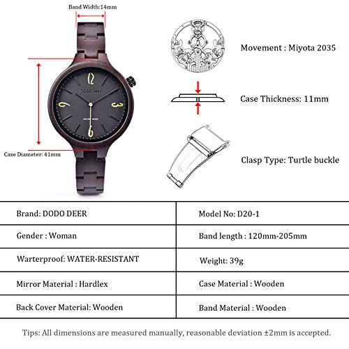DODO DEER Men's, Women's, and Couples Wooden Watches, Japanese-Made Quartz Analog, Lightweight, Wooden Gift Box, Business, Stylish, Casual, Premium Ha