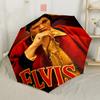 Elvis Presley Performance Portable Automatic Umbrella Retractable Design with 8-Rib Durability Durable Plastic & Iron for Outdoor Daily Use