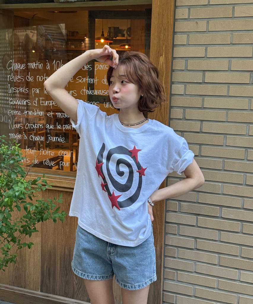 AMOU Molly Star Half T-Shirts White