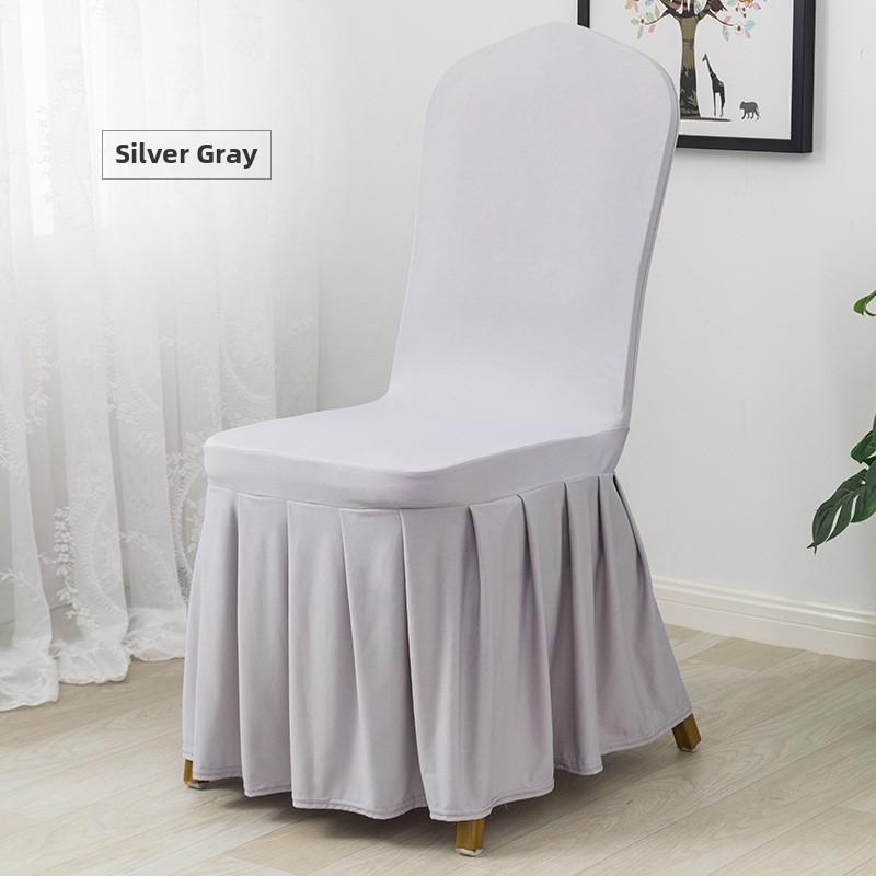 

Современный эластичный плиссированный чехол для стула из эластичного спандекса, чехол для стула в столовой, для ресторана, отеля, банкета, свадьбы, вечеринки серый