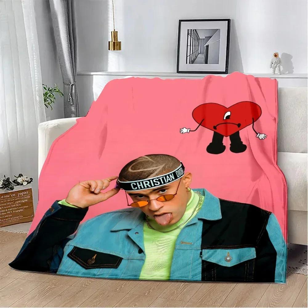 Yo Perreo Sola Bad Bunny Bedruckte Decke Picknickdecken Warme Decke Weiche und Bequeme Decke Haus Reise Geburtstagsgeschenk
