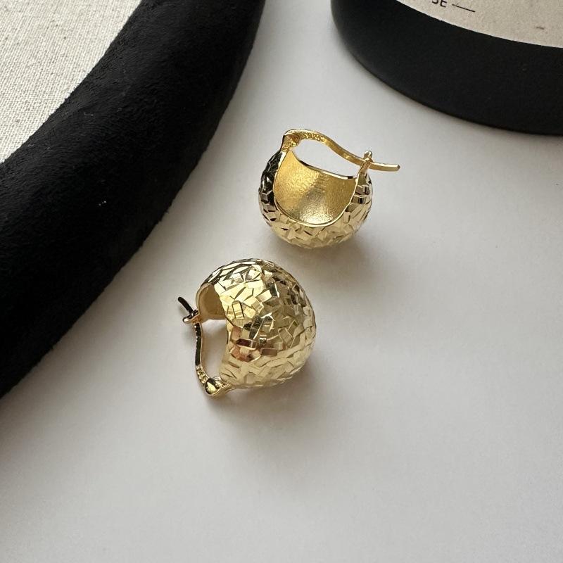 Hot Style Fashion Jewelry Gold Plated Non Tarnish Unique Vintage 925 Sterling Silver Bold Statement Hoop Earrings for Women