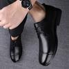 2024 New Men Quality Cowhide Black Low Top Leather Shoes British Business Size38-45 Soft Leather Man Lace Up Leather Dress Shoes