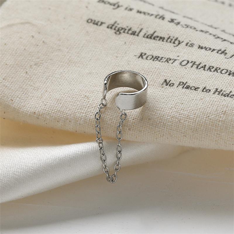 LATS Simple Fashion Punk Chain Ear Cuff for Women Clip on Earrings Gold Color Ear Cuff Non-Piercing Earring Trendy Zircon Gift