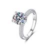 S925 Sterling Silver D Color Pear Shape 3 Carat Moissanite Women's Four-Prong Pave Set Engagement Ring