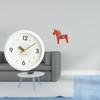 Contemporary Round Wall Clock with Large Numerals And Figurine Sculpture for Home Office Study Room